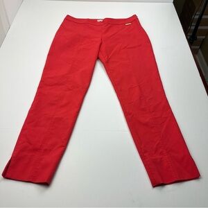 Tory Burch Coral Pink Slim Trouser Ankle Pant Womens Size 6 Side Zipper‎ Preppy